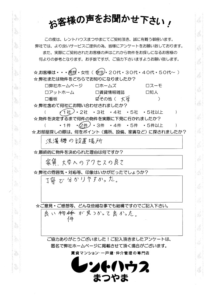 ラッキー西一万ハイツ204 森原様