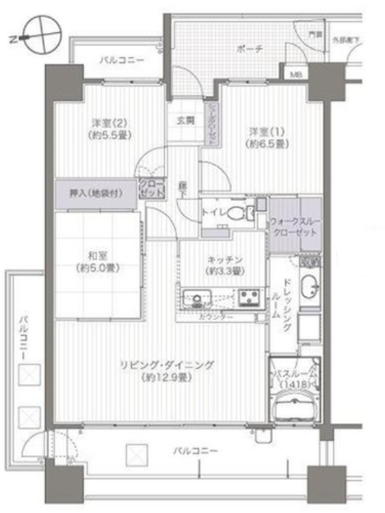間取図 m64