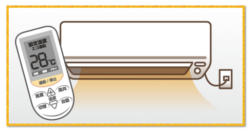 エアコンの試運転について(暖房)_イラスト