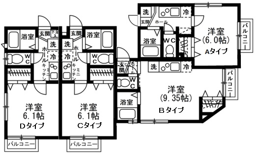クオーレ米ヶ袋Ⅰ間取図 (1)