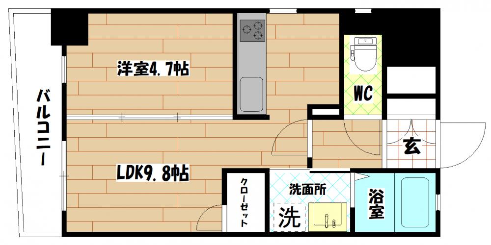 Erde三萩野 1号室