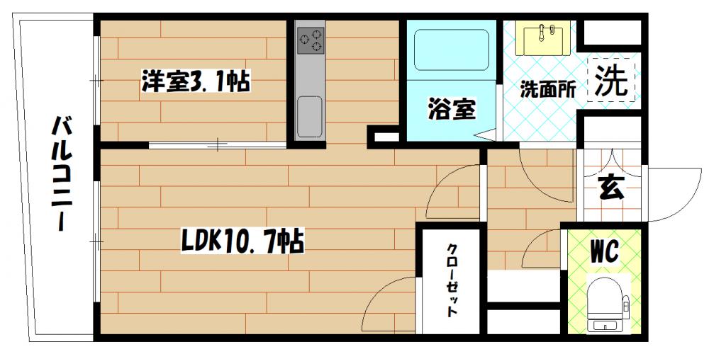Erde三萩野 2号室