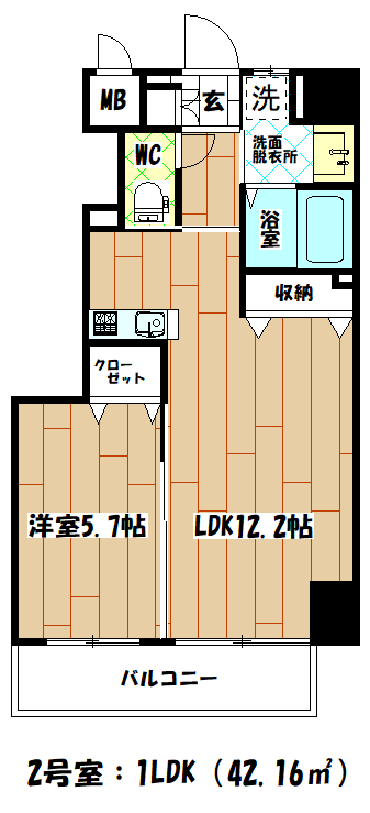 クレスト南小倉 2号室(1LDK)