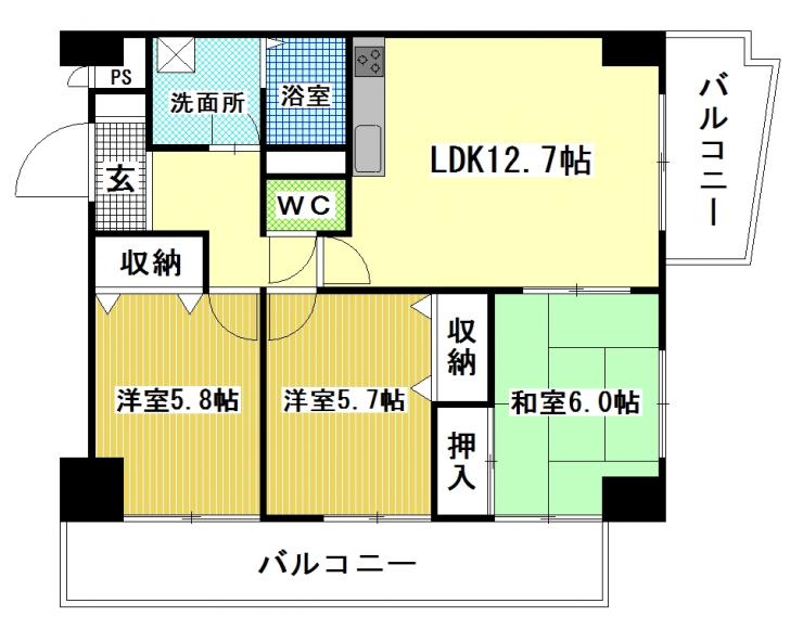 第壱上野マンション 5号室タイプ