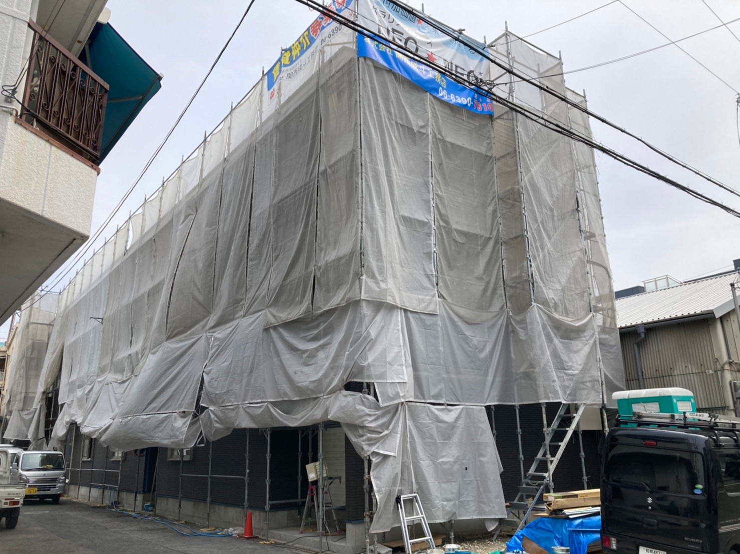 東大阪11 天井組完了、FRP防水等-1
