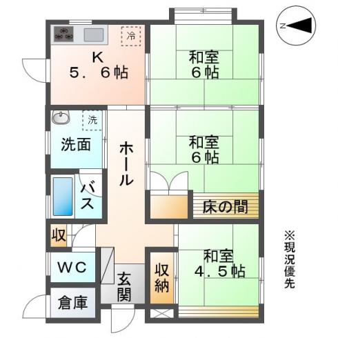 売戸建 日出町藤原 間取