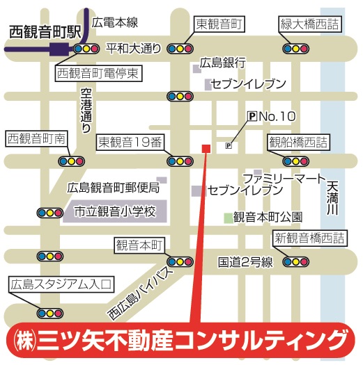三ツ矢不動産コンサルティングの地図(駐車場のご案内)
