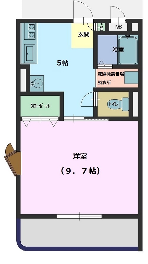 ジュネス (Aタイプ・1-5) 間取り図