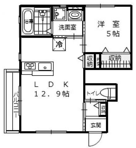 E-MA3 (1LDK) 間取り