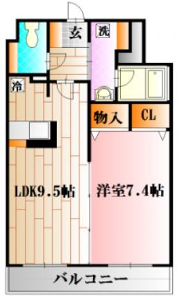 ヴューテラス弐番館 204 間取り図