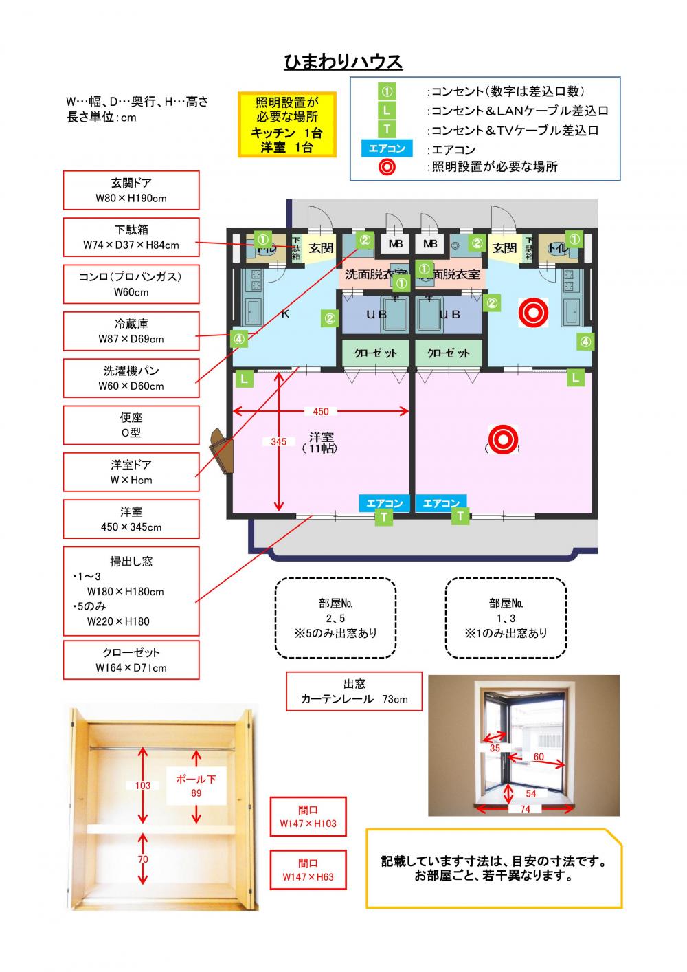 ひまわり寸法図