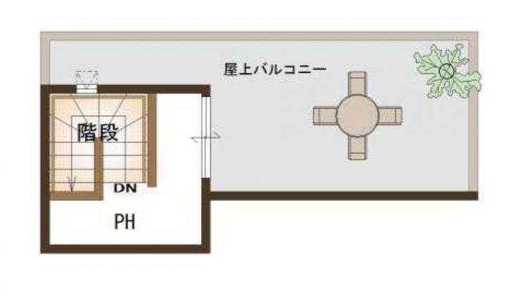 屋上バルコニー平面図