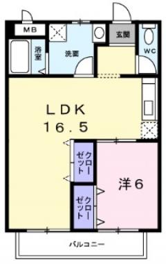 カーサ真美ケ丘Ⅱ 201 間取り