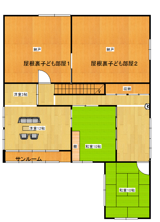 三上邸売家・雛田2階