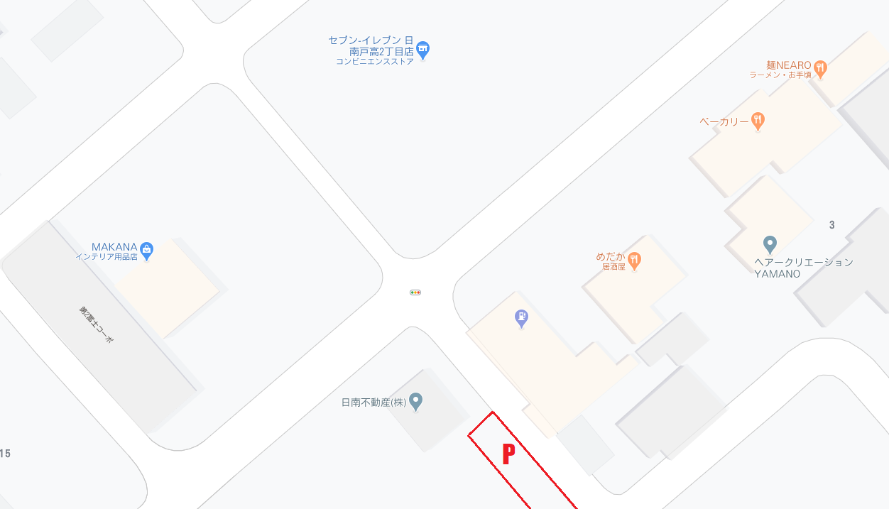 日南不動産 駐車場マップ