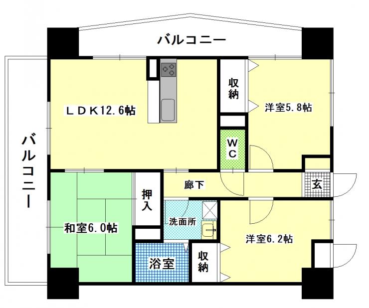 第壱上野マンション　1号室タイプ
