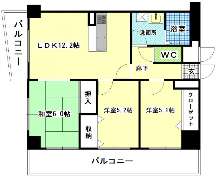 第壱上野マンション　3号室タイプ
