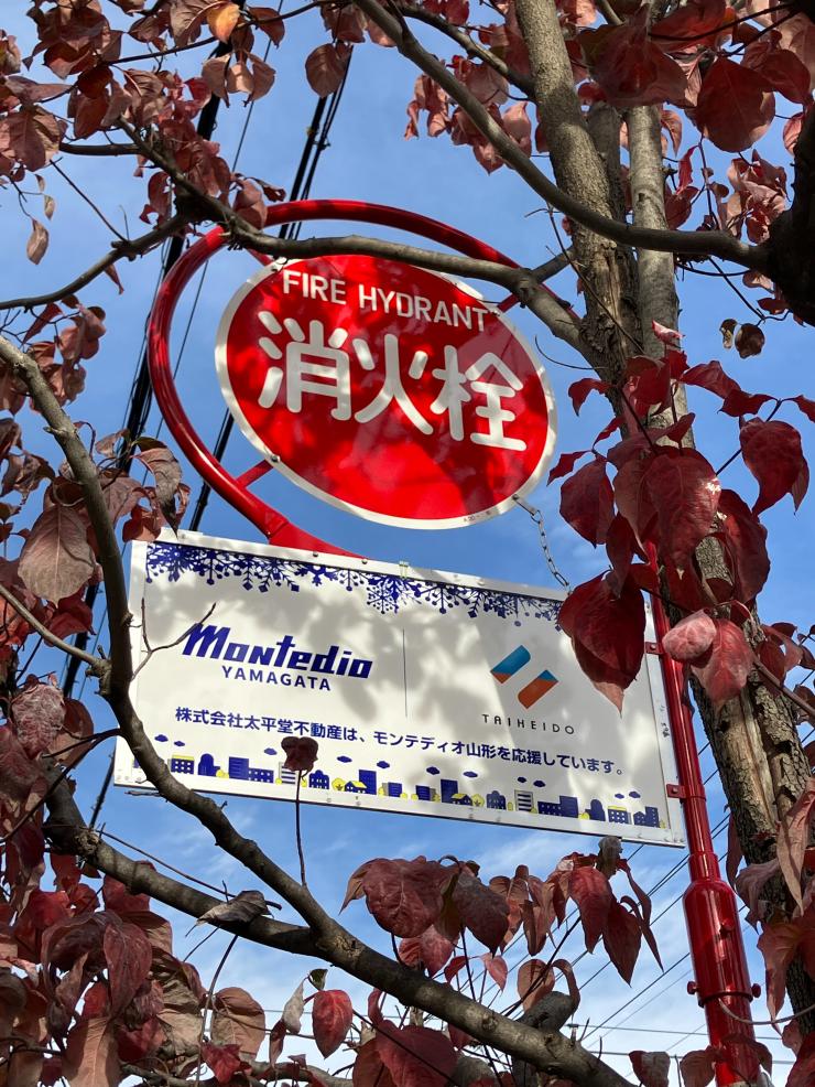 モンテディオ山形さまとの共同広告、消火栓標識看板設置！】 | 山形市